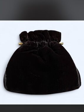 Vintage Unipel Black Velvet Kiss Lock Evening Clutch Pouch Bag